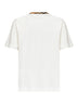T-shirt in cotone bianco gesso con finiture Check