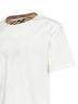 T-shirt in cotone bianco gesso con finiture Check
