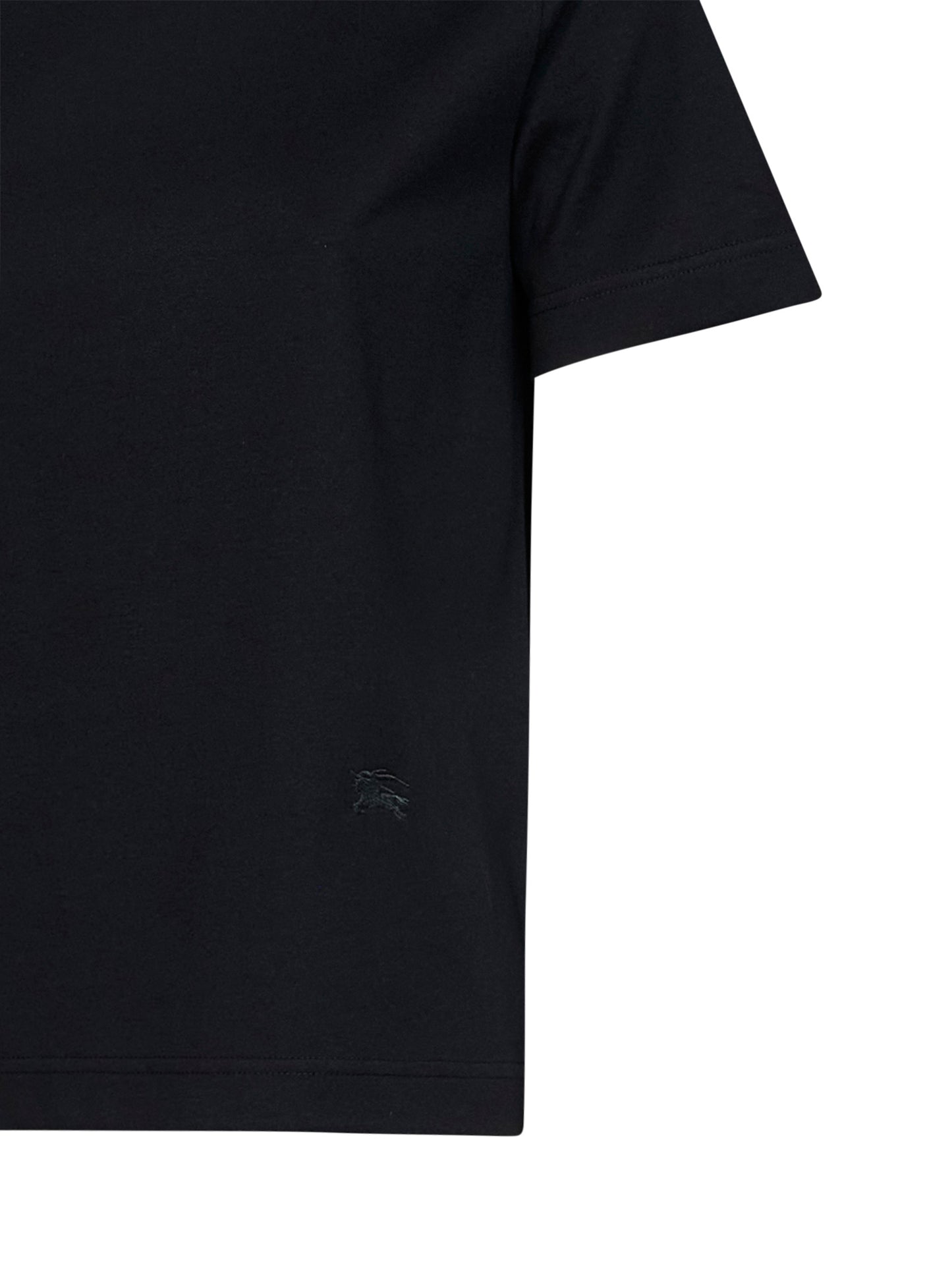 Black cotton T-shirt with Check ties