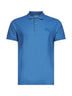 Polo in piquet di cotone azzurro con EKD ricamato