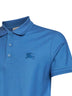 Polo in piquet di cotone azzurro con EKD ricamato