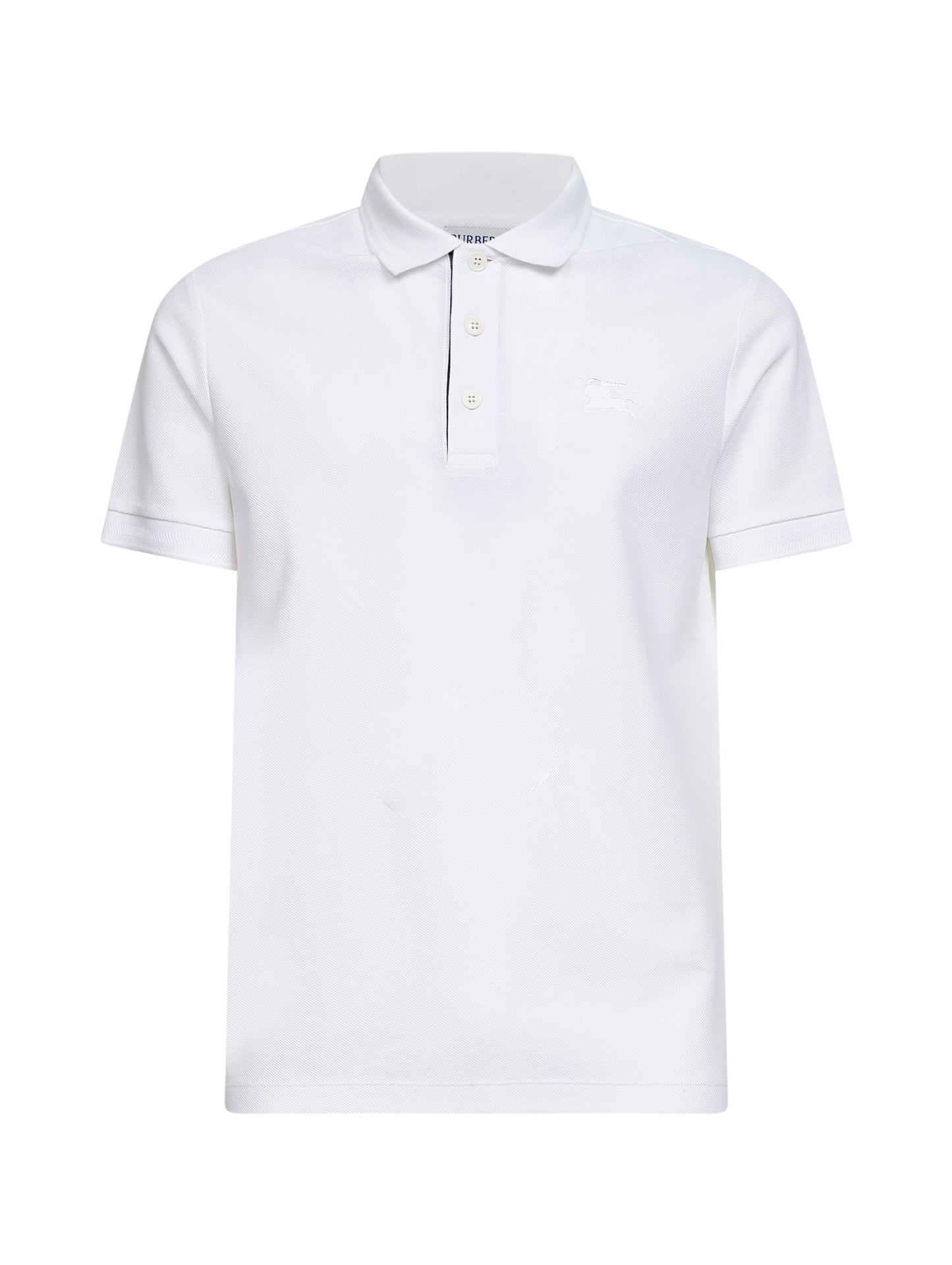 White cotton pique polo shirt with EKD embroidery