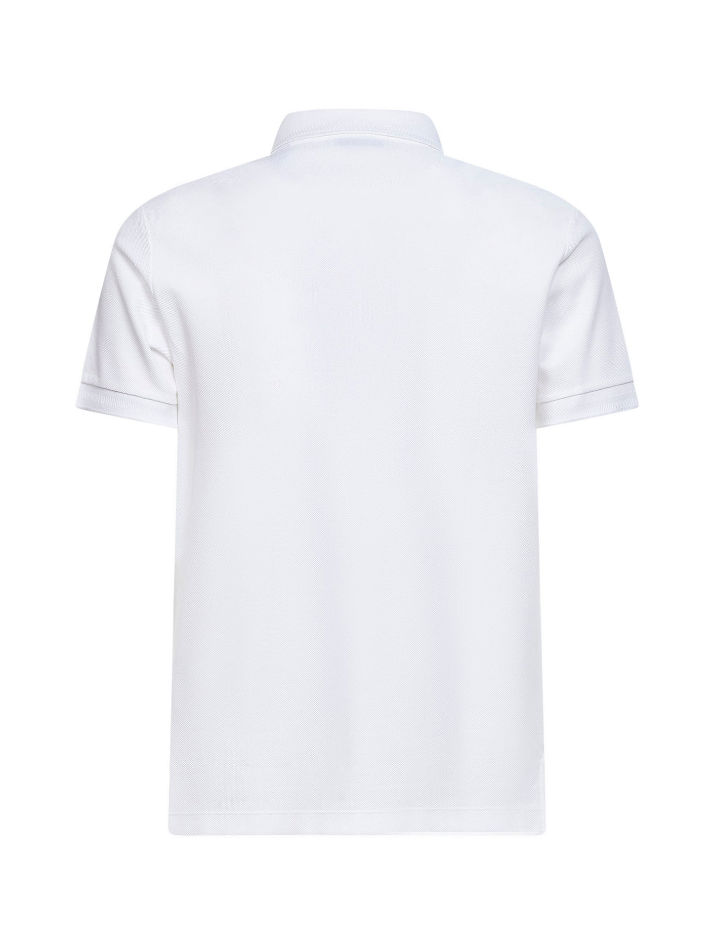 White cotton pique polo shirt with EKD embroidery