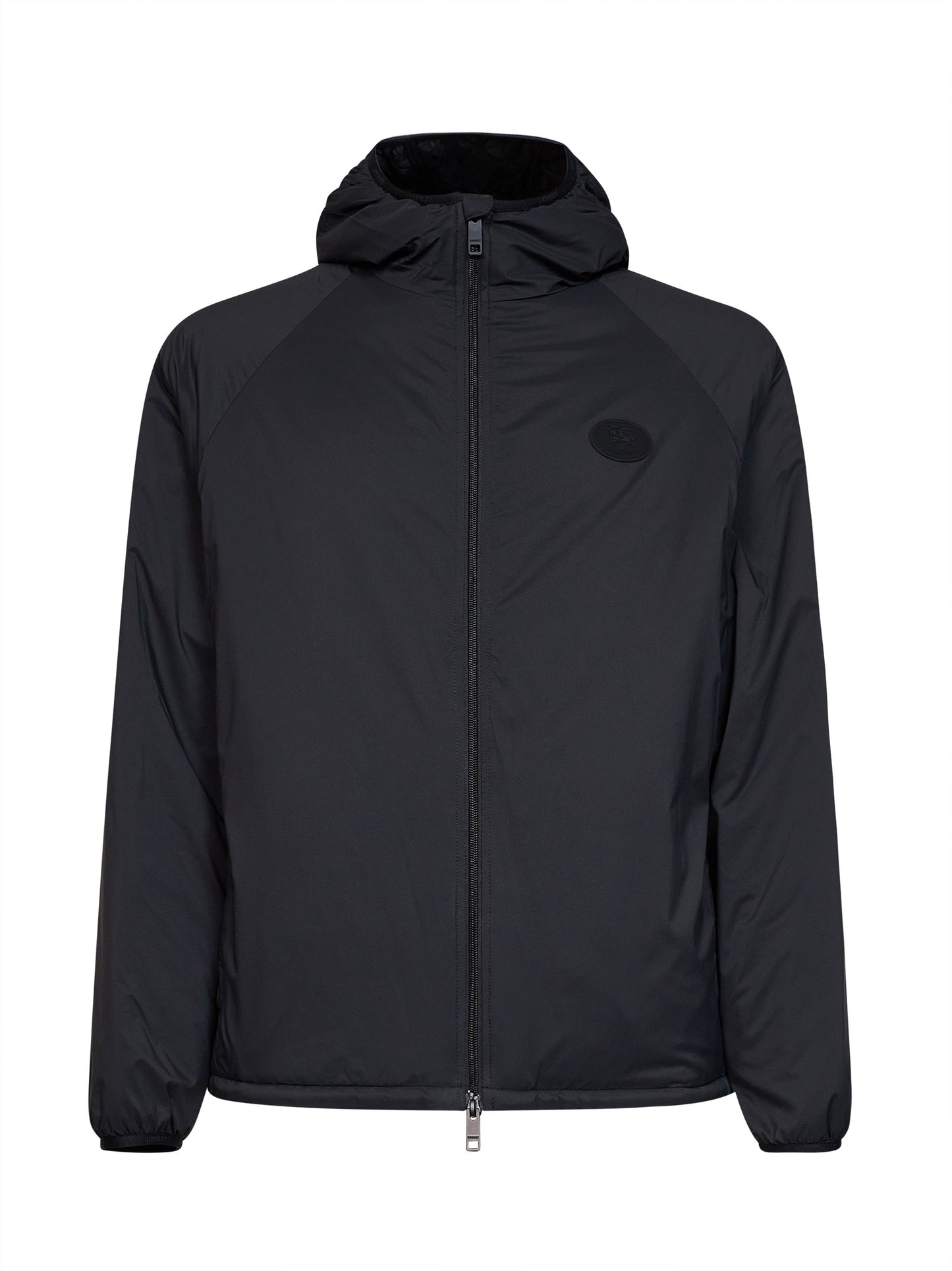 Black nylon Dunwich packable hooded jacket