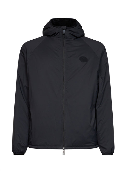 Giacca ripiegabile con cappuccio Dunwich in nylon nero
