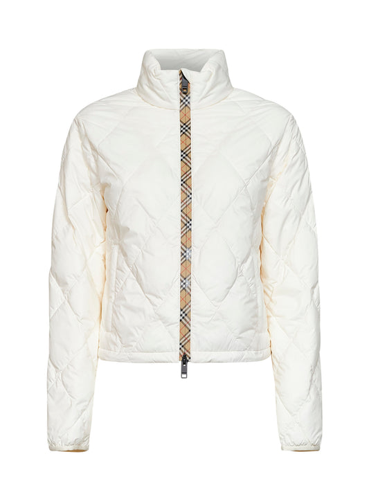 Ivory quilted nylon Bramford packable jacket