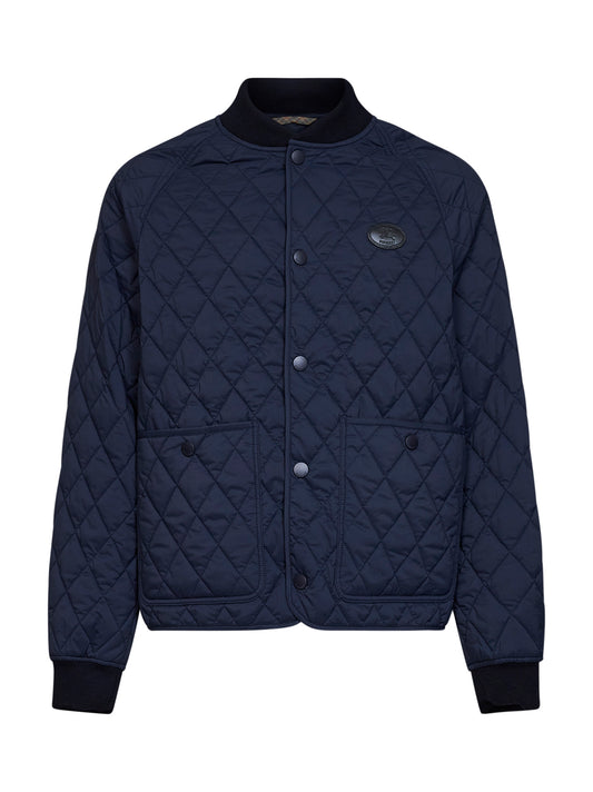Navy blue quilted nylon jacket