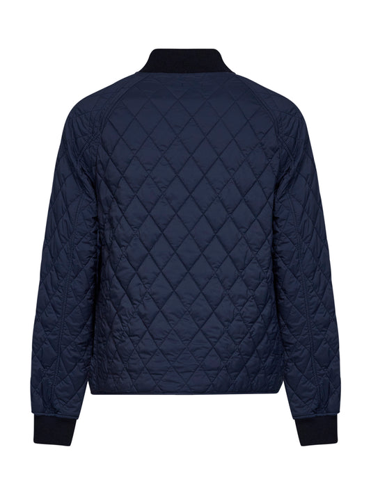 Navy blue quilted nylon jacket