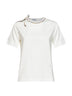 Chalk white cotton T-shirt with Check ties
