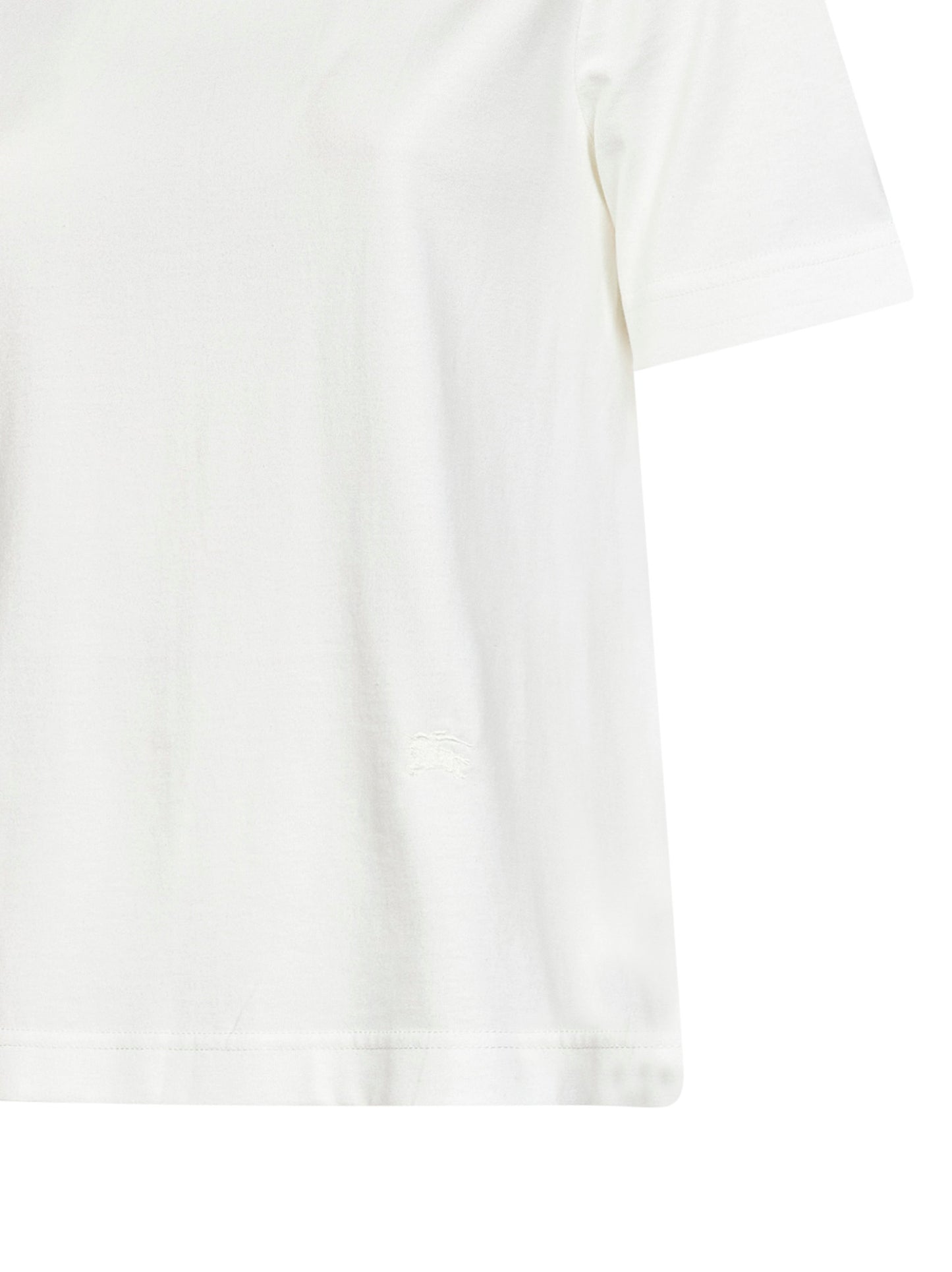 Chalk white cotton T-shirt with Check ties