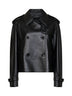 Black leather Mayfair cropped trench jacket