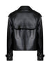 Black leather Mayfair cropped trench jacket