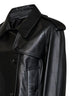 Black leather Mayfair cropped trench jacket
