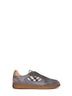 Tower grey and sand beige leather and Check Terrace sneakers