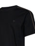 Black cotton T-shirt with Check trims