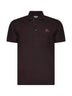 Clove brown cotton pique embroidered polo shirt