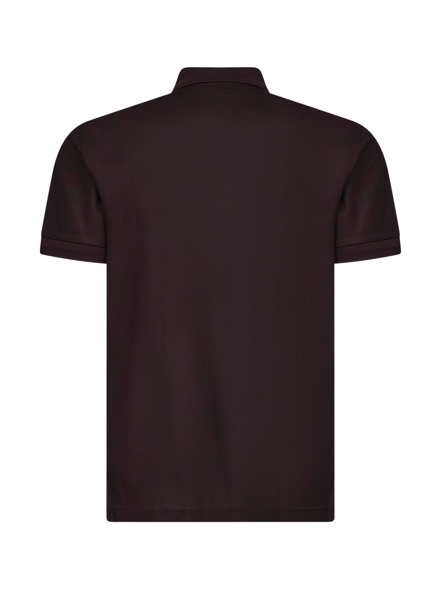 Clove brown cotton pique embroidered polo shirt