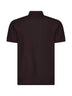 Clove brown cotton pique embroidered polo shirt