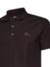 Clove brown cotton pique embroidered polo shirt