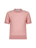 Maglia in lana e seta rosa begonia con pannelli Check