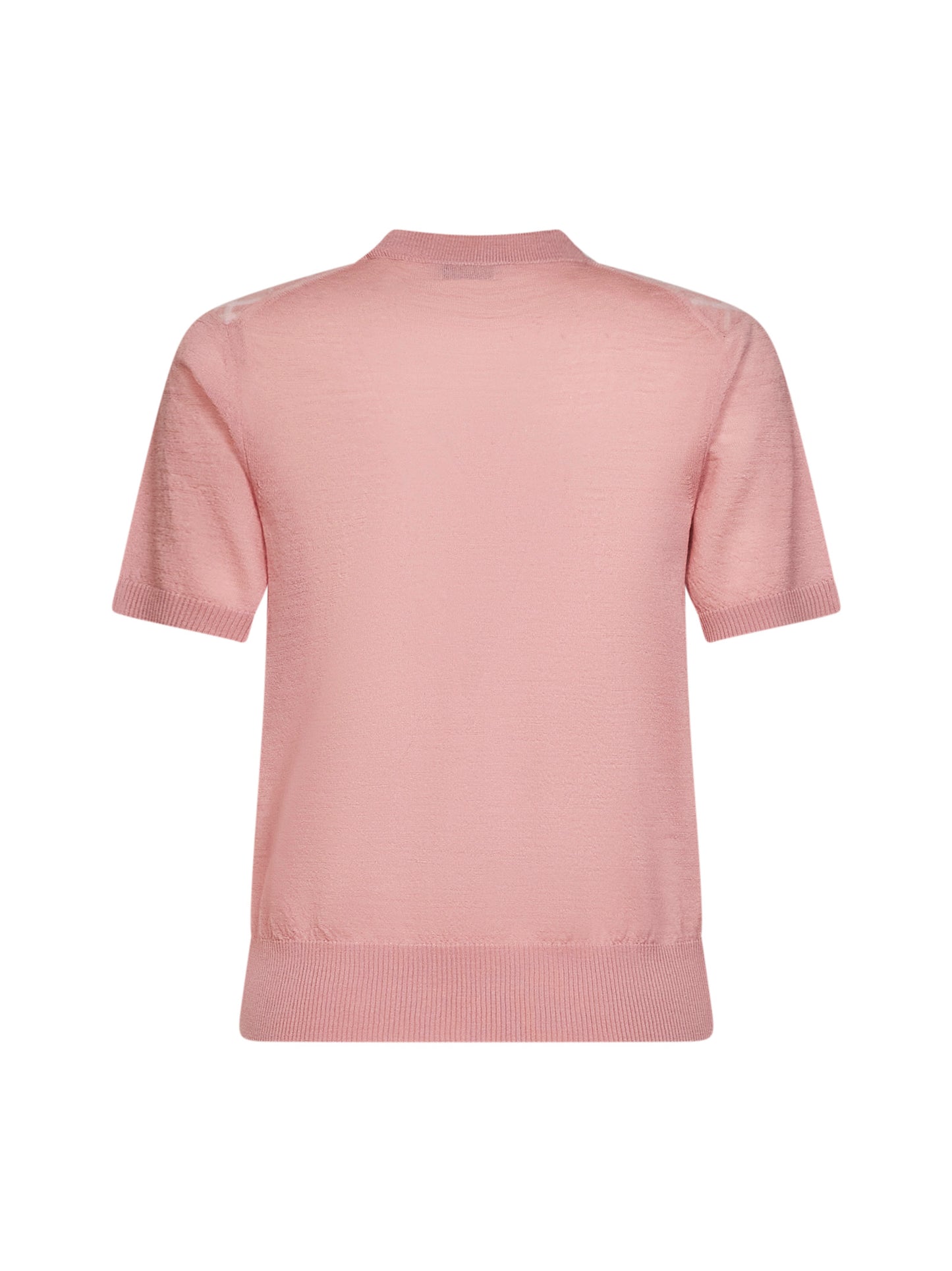 Maglia in lana e seta rosa begonia con pannelli Check