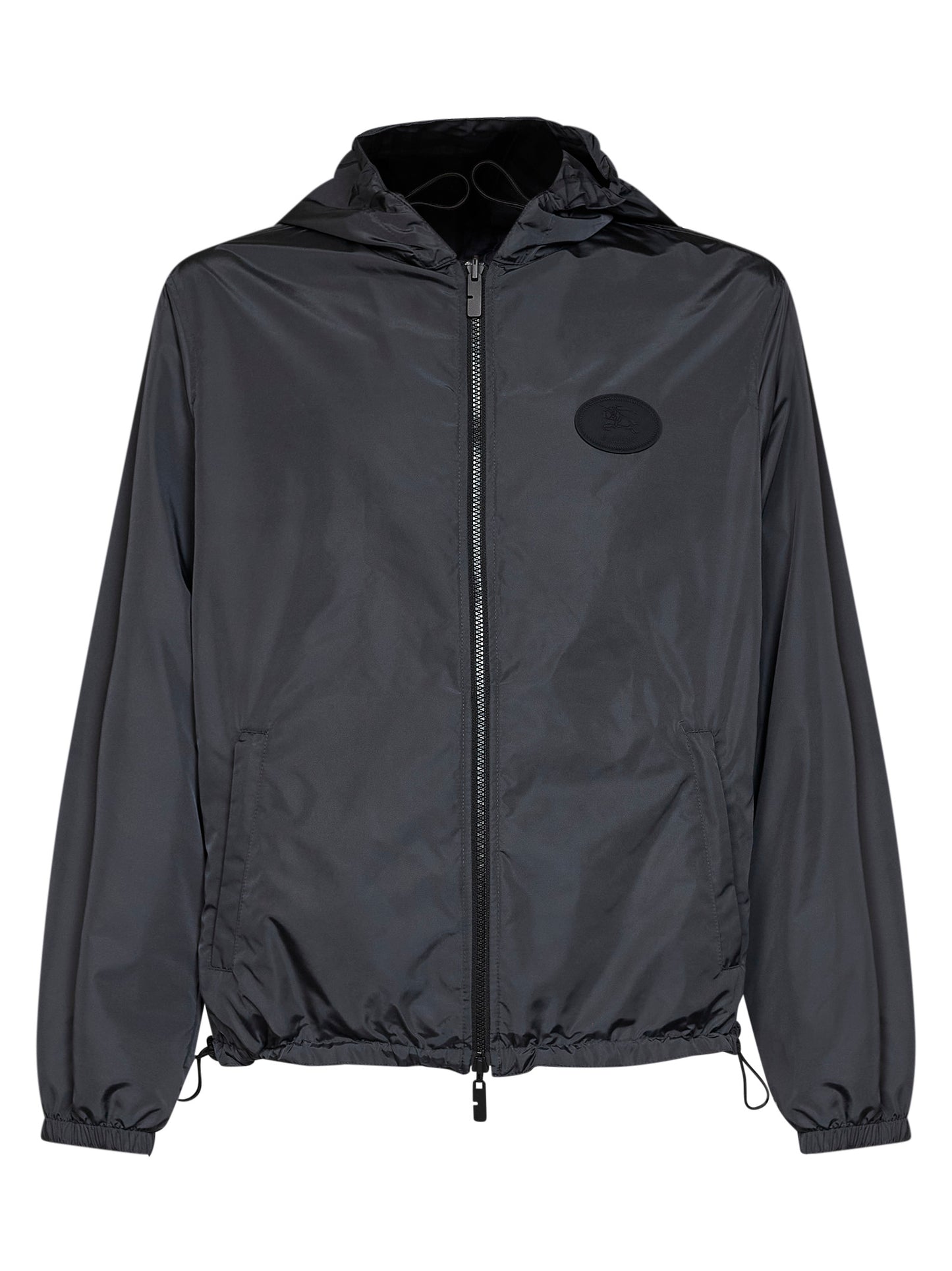 Giacca con cappuccio reversibile Newport Check grigio ferro