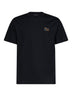 T-shirt in cotone nero con patch cavaliere