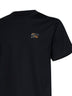T-shirt in cotone nero con patch cavaliere