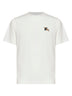 Chalk white cotton T-shirt with knight patch