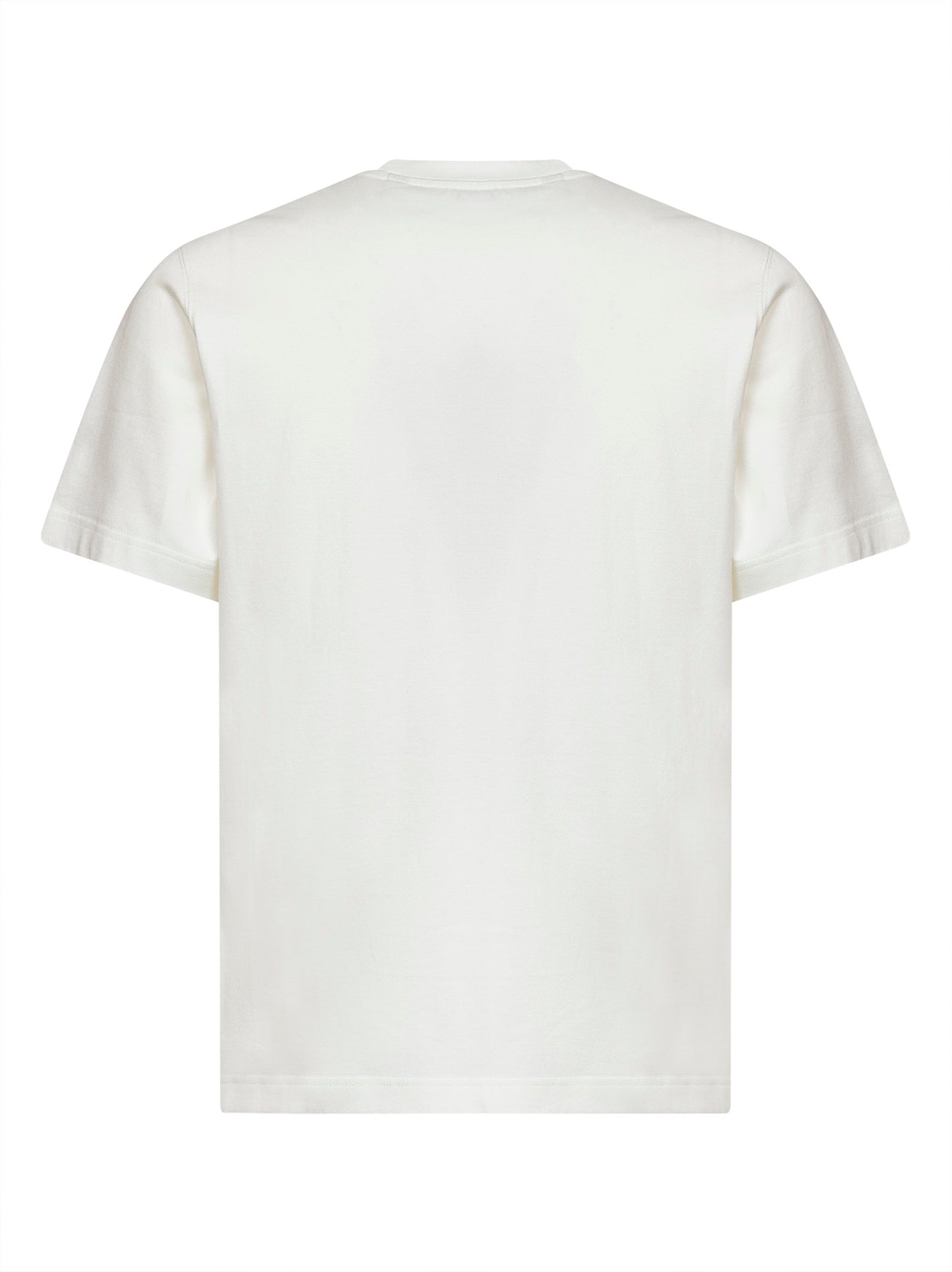 Chalk white cotton T-shirt with knight patch