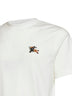 Chalk white cotton T-shirt with knight patch