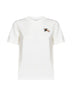 Chalk white cotton T-shirt with Knight Check