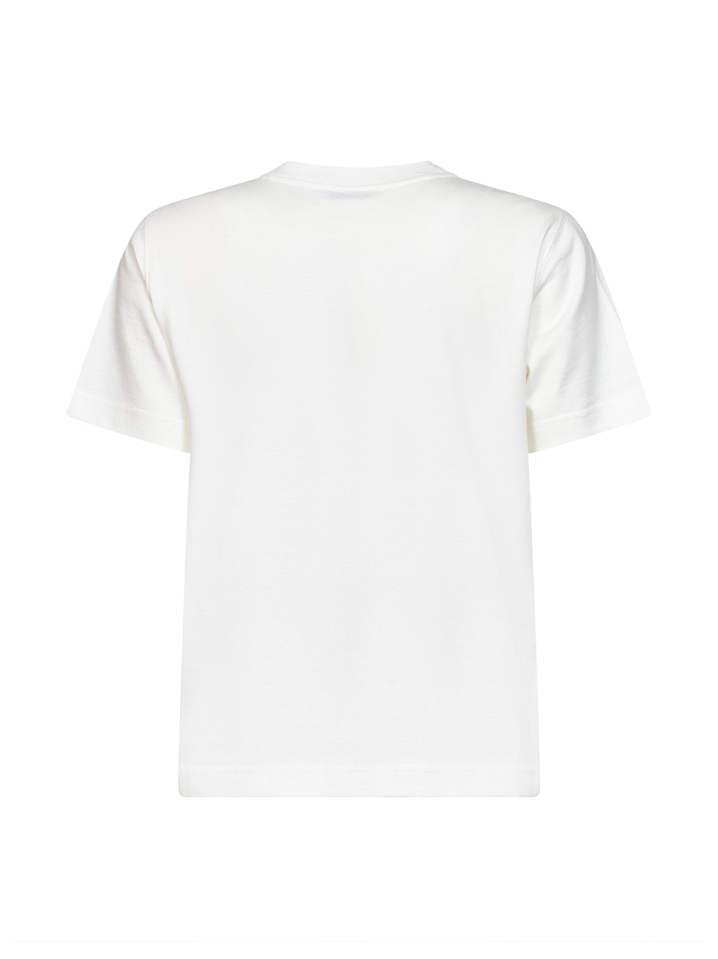 Chalk white cotton T-shirt with Knight Check