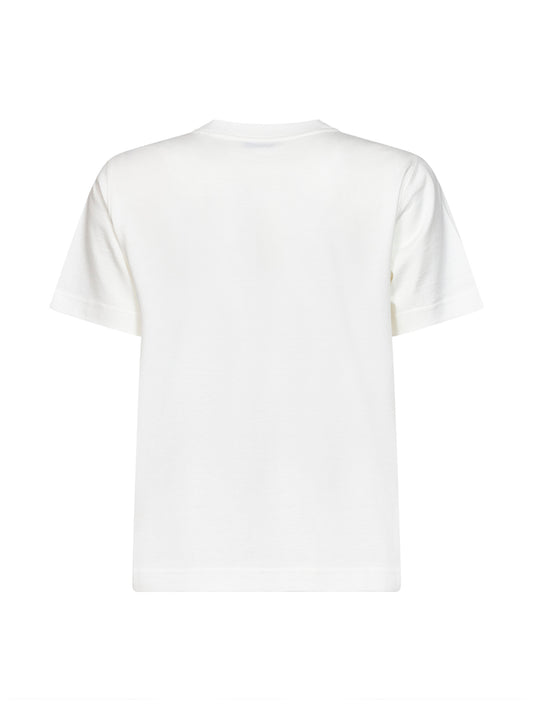 Chalk white cotton T-shirt with Knight Check