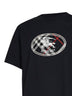 Black cotton Knight Stamp Check T-Shirt
