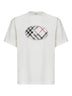 Chalk white cotton Knight Stamp Check T-Shirt