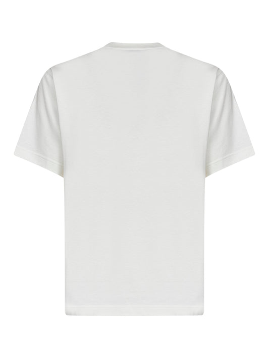 T-shirt in cotone bianco gesso con Knight Stamp Check