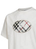 Chalk white cotton Knight Stamp Check T-Shirt