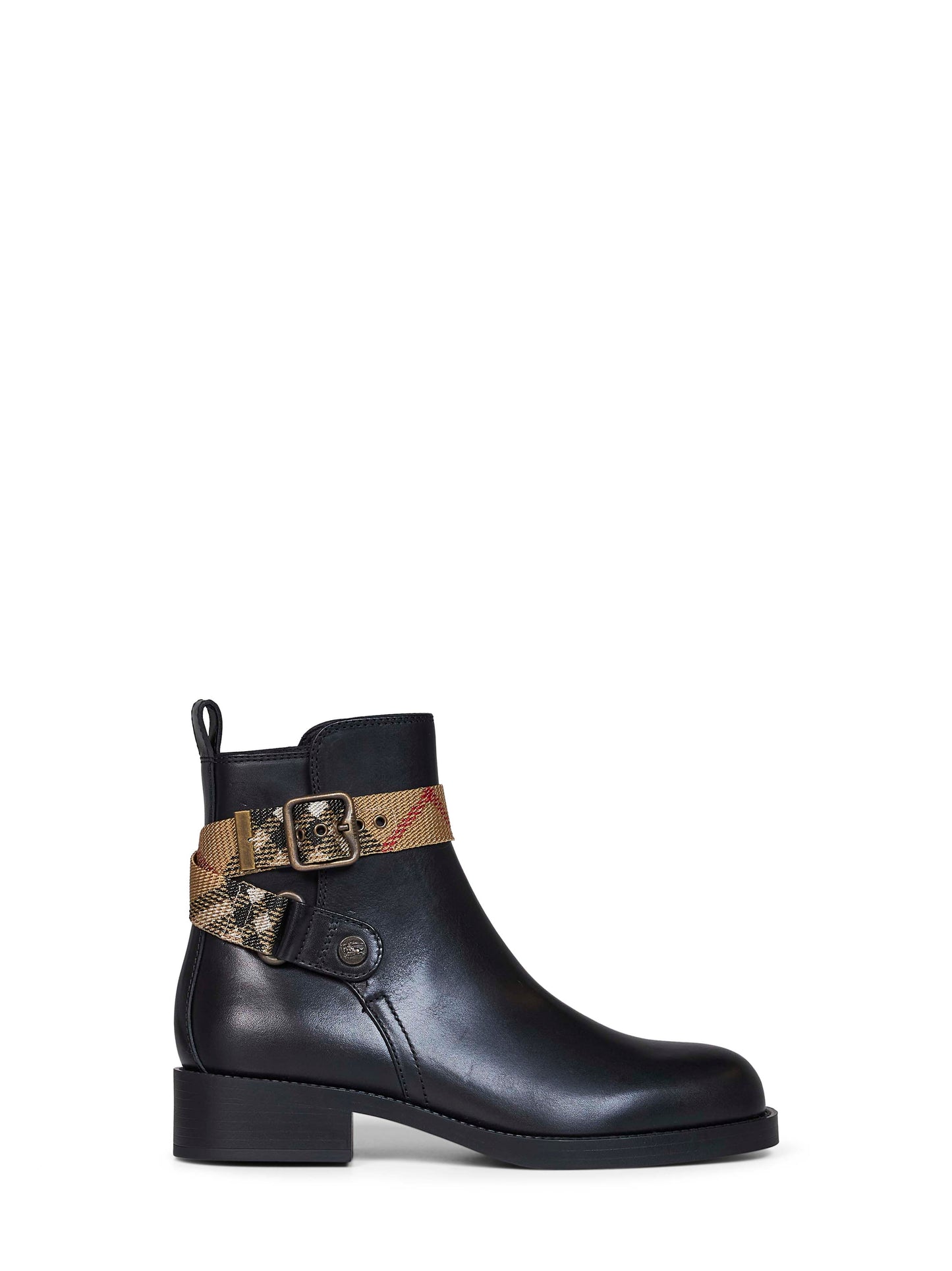 Black leather Huntley ankle boots
