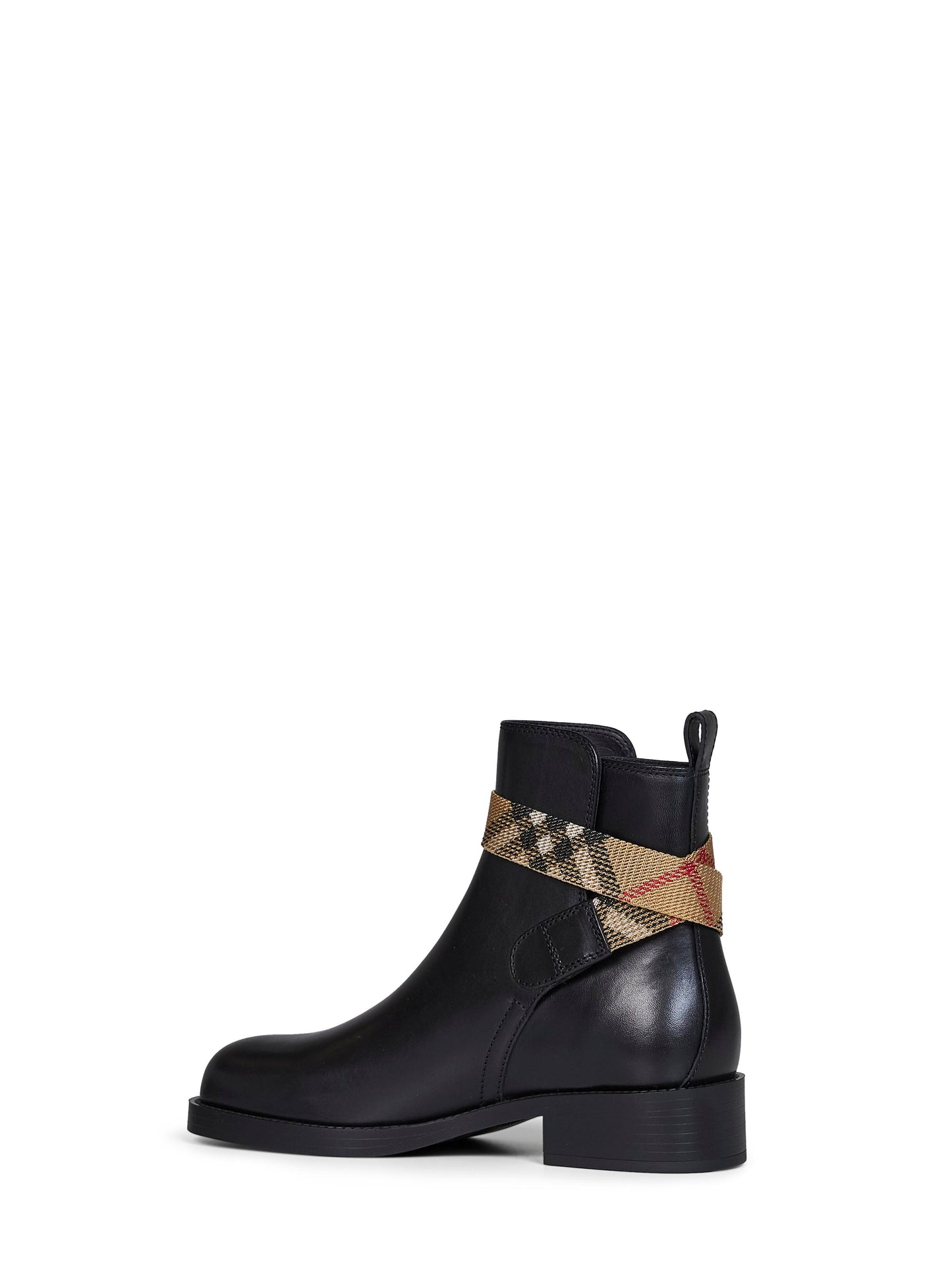 Black leather Huntley ankle boots