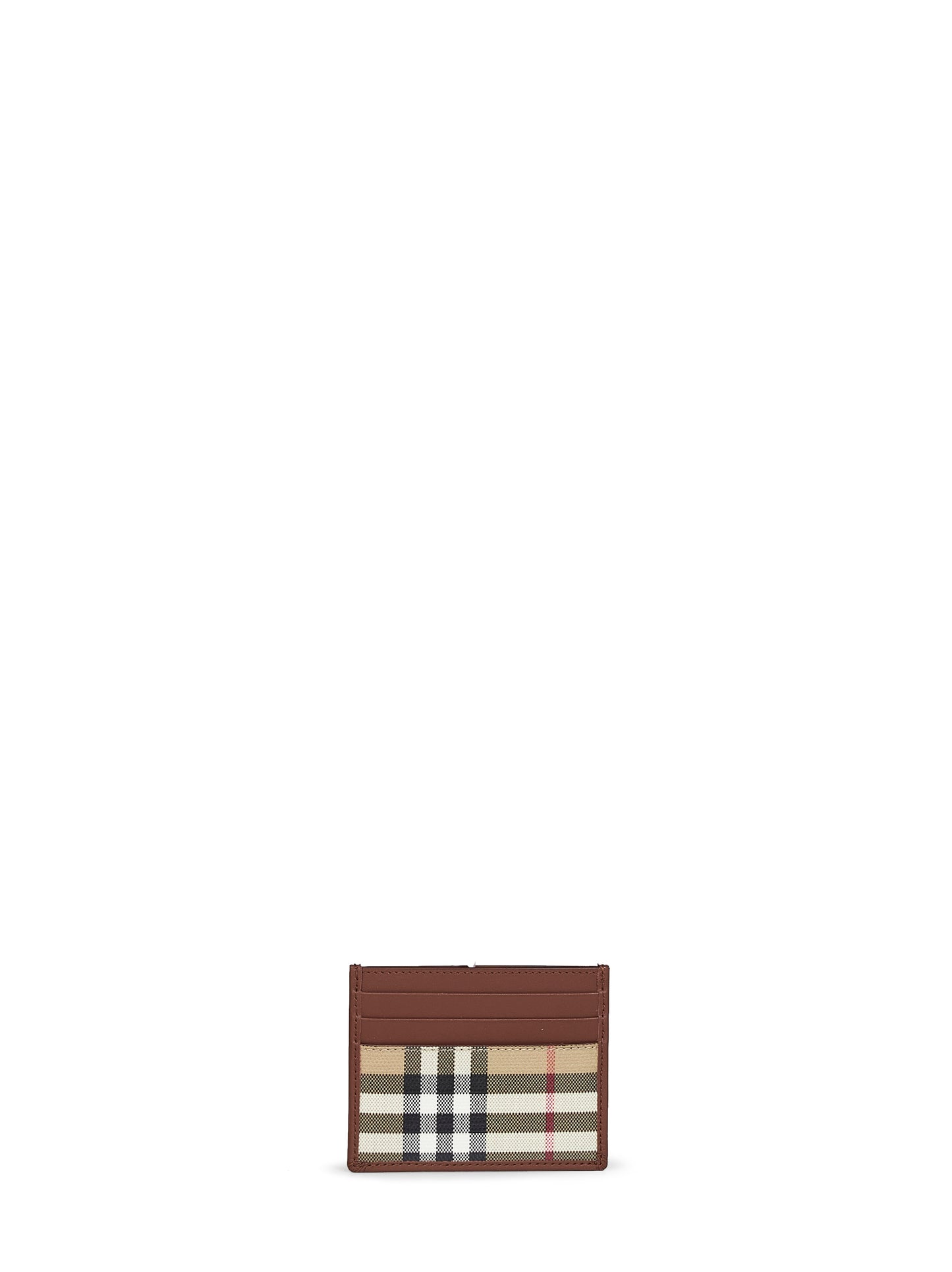 Archive beige Check credit card holder
