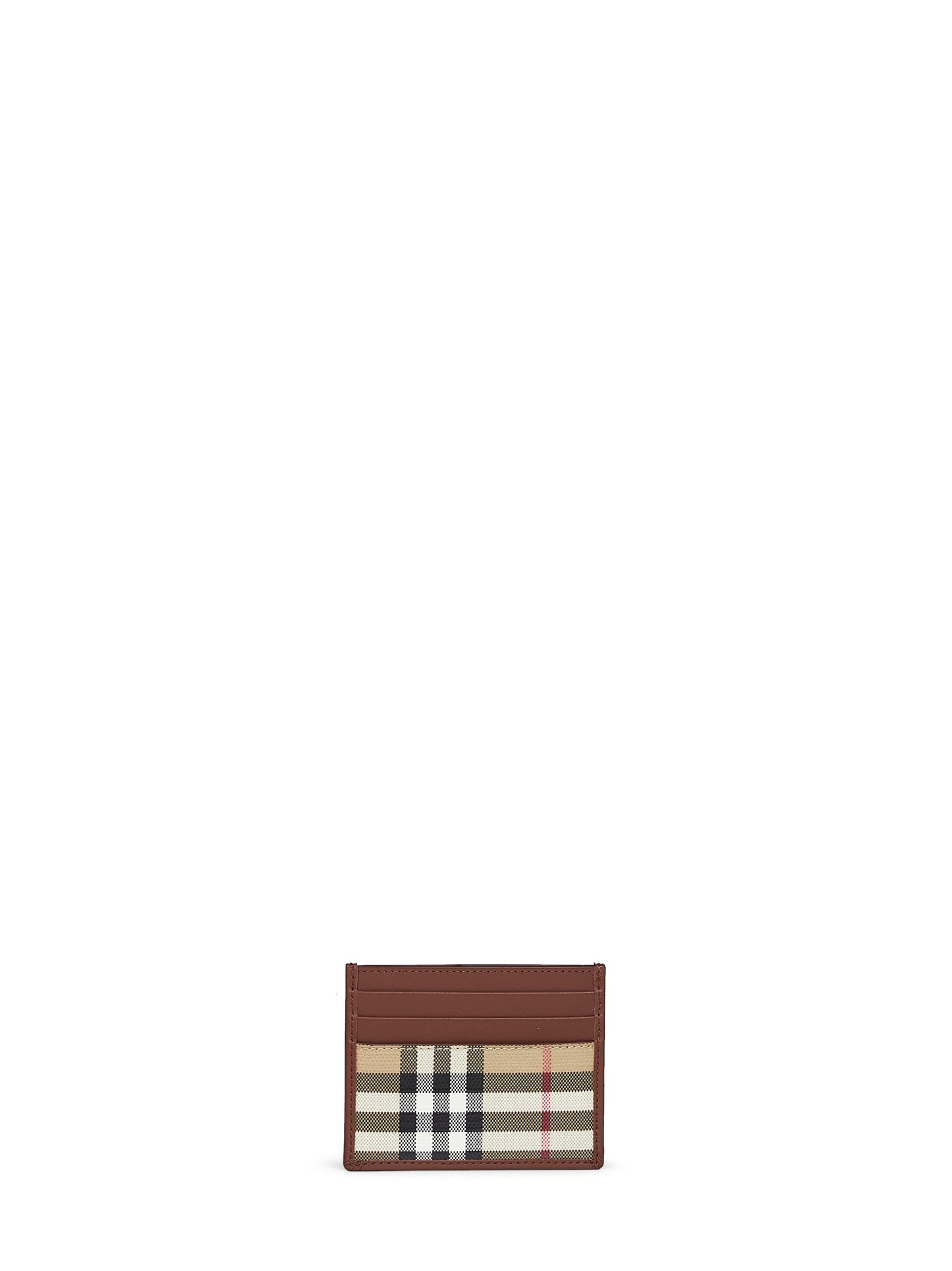Archive beige Check credit card holder