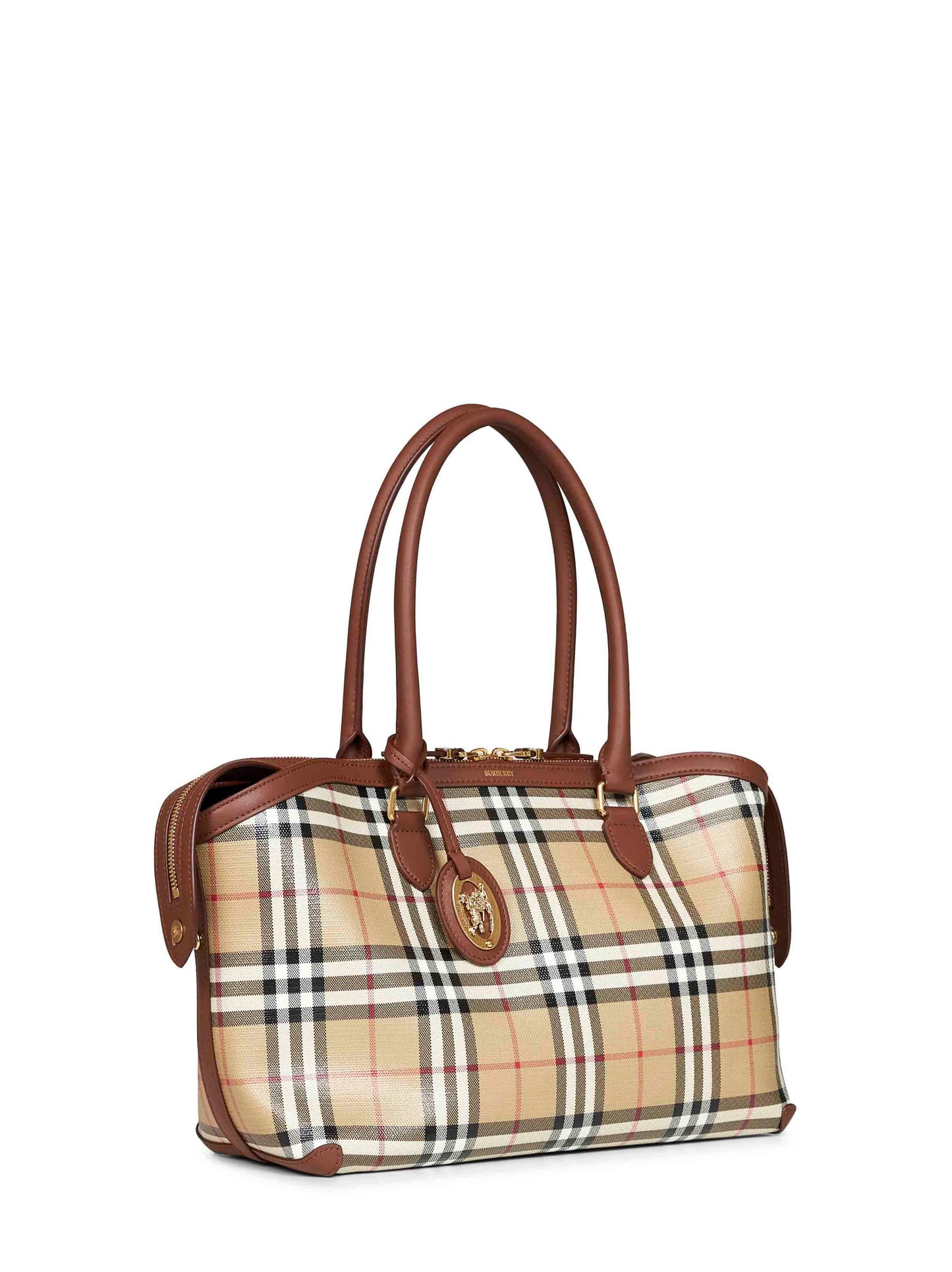 Tote con cerniera Check piccola beige archivio