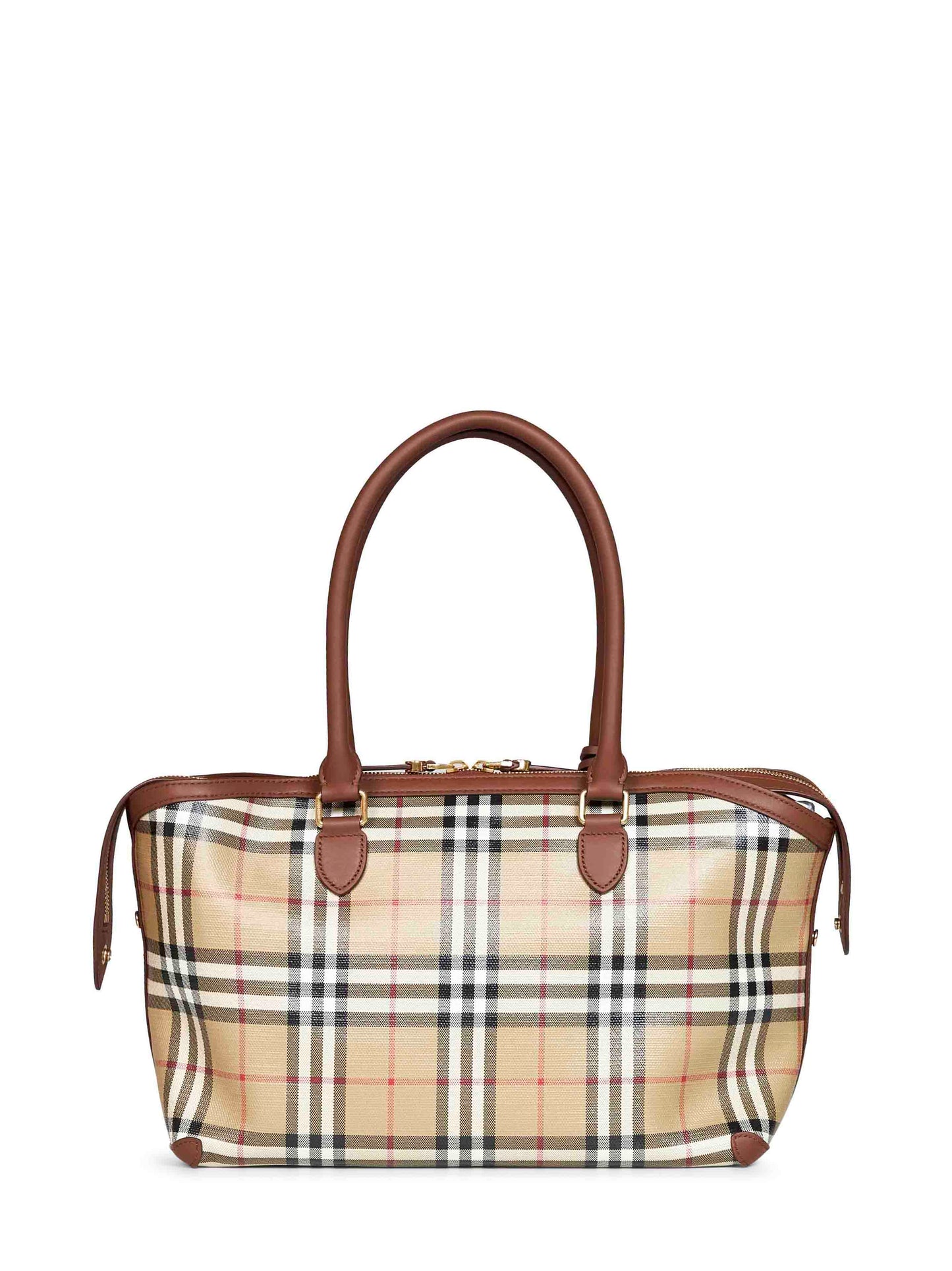 Tote con cerniera Check piccola beige archivio