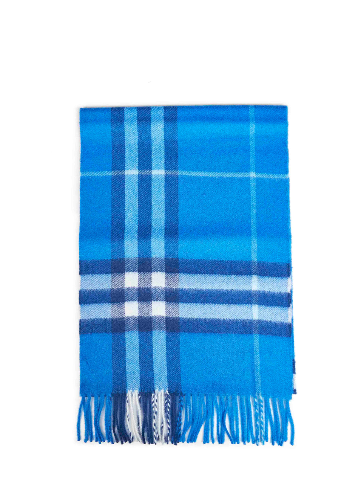 Lido blue Check cashmere scarf