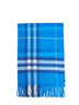 Lido blue Check cashmere scarf
