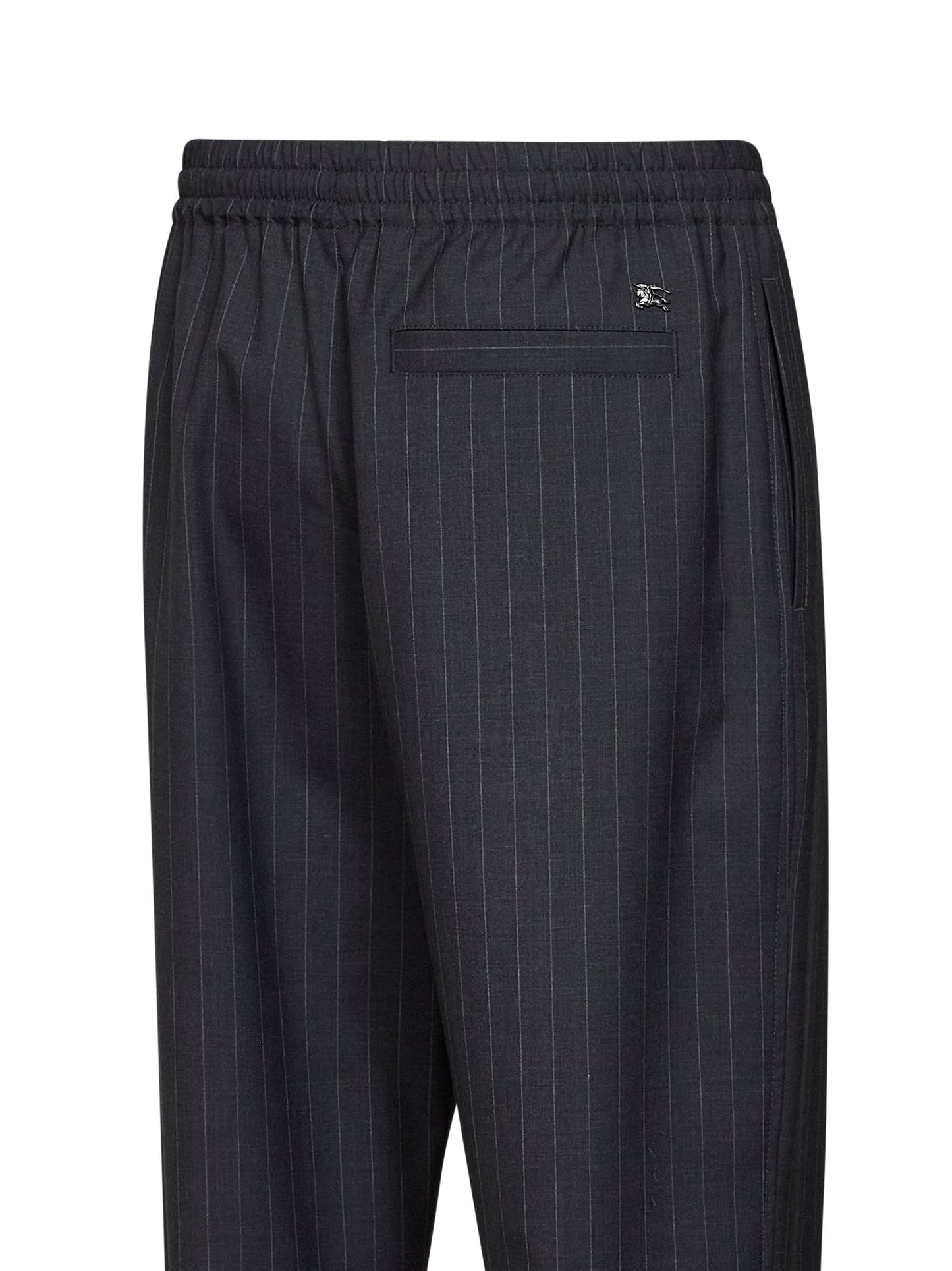 Pantaloni sportivi in lana gessata grigio ferro