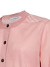 Light pink wool and silk cardigan with pink check panels