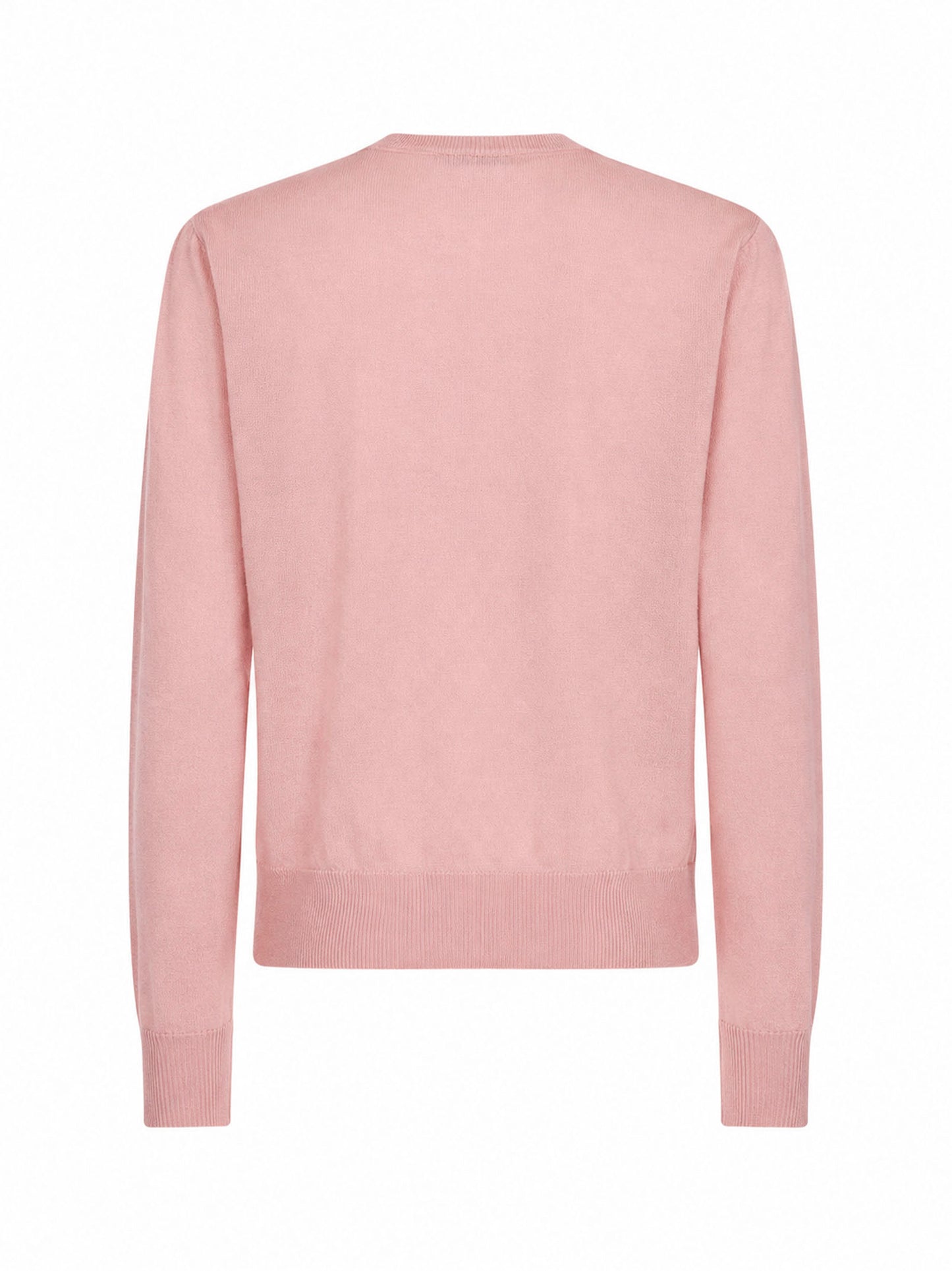 Light pink wool and silk cardigan with pink check panels