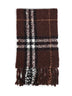Sciarpa in bouclé di misto lana e alpaca Check marrone